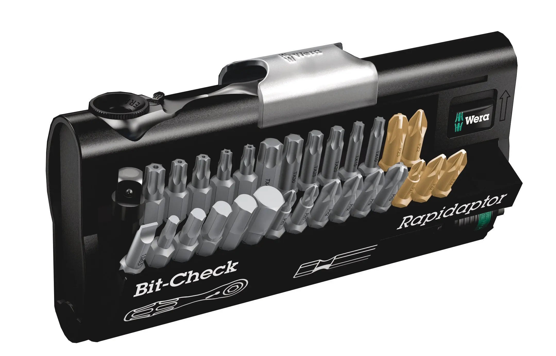 Wera BIT-CHECK 30 ZYKLOP MINI 1 BITS ASSORTMENT WITH RATCHET 05073640001 Wera