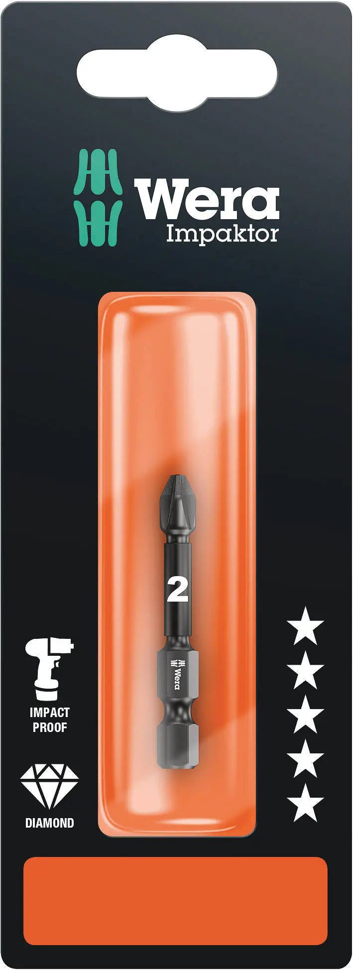 Wera 855/4 IMP DC PZ 2 X 50 MM SB POZIDRIV-BITS, IMPACT 05073961001 Wera