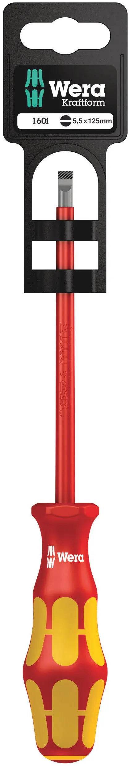 Wera 160I 1.0 X 5.5 X 125 MM HANG-TAG VDE-INSULATED SCREWDRIVER 05100004001 Wera