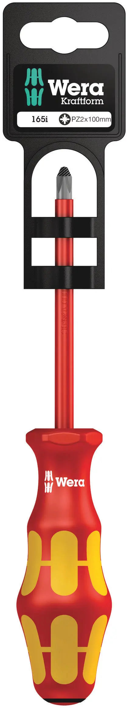 Wera 165I PZ 2 X 100 MM HANG-TAG VDE-INSULATED SCREWDRIVER 05100016001 Wera