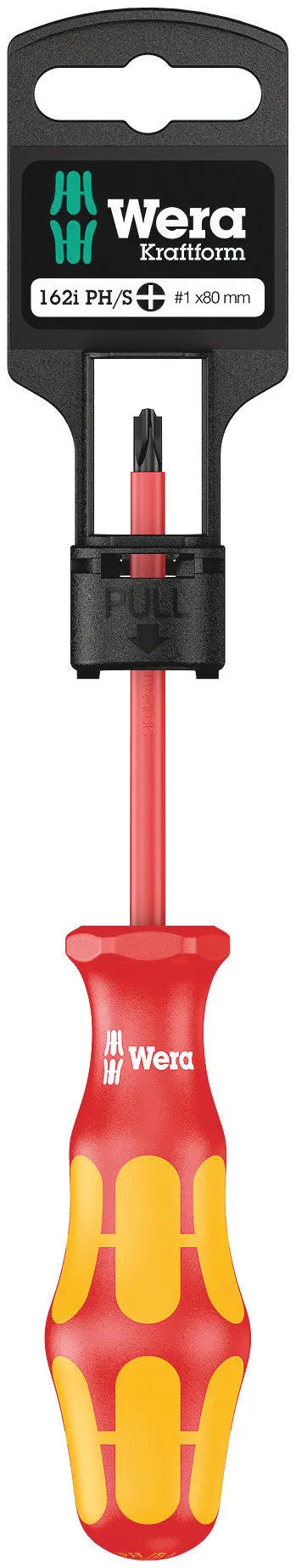 Wera 162i PH/S # 1 x 80 mm Hang-Tag VDE Insulated screwdriver for PlusMinus screws 05100019001 Wera