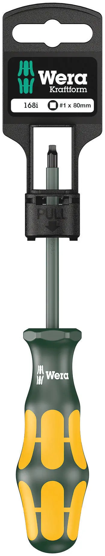 Wera 168I # 1 X 80 MM HANG-TAG VDE INSULATED SCREWDRIVER 05100024001 Wera