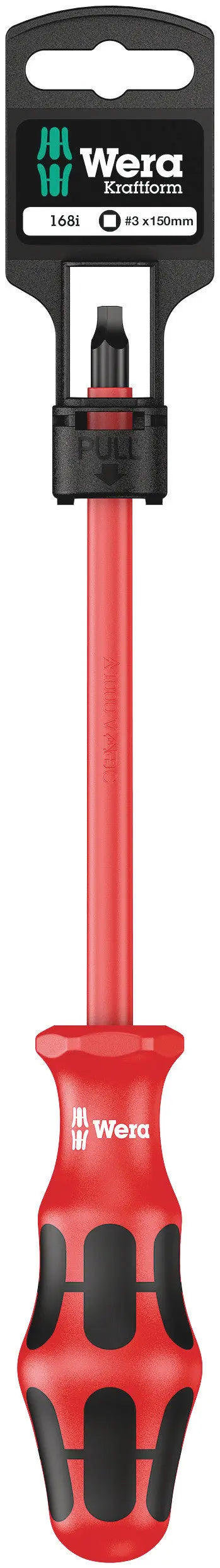 Wera 168I # 3 X 150 MM HANG-TAG VDE INSULATED SCREWDRIVER 05100026001 Wera