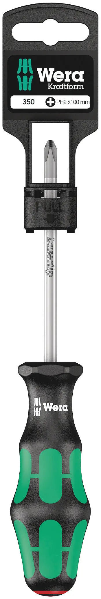 Wera 350 PH 2 X 100 MM HANG-TAG S/DRIVER FOR PHILLIPS SCREWS 05100052001 Wera