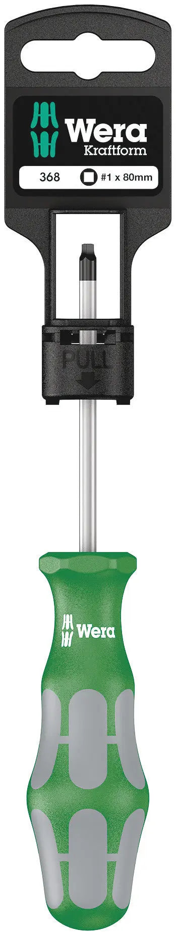 Wera 368 # 1 X 80 MM HANG-TAG S/DRIVER FOR SQUARE SOCKET HEAD 05100070001 Wera