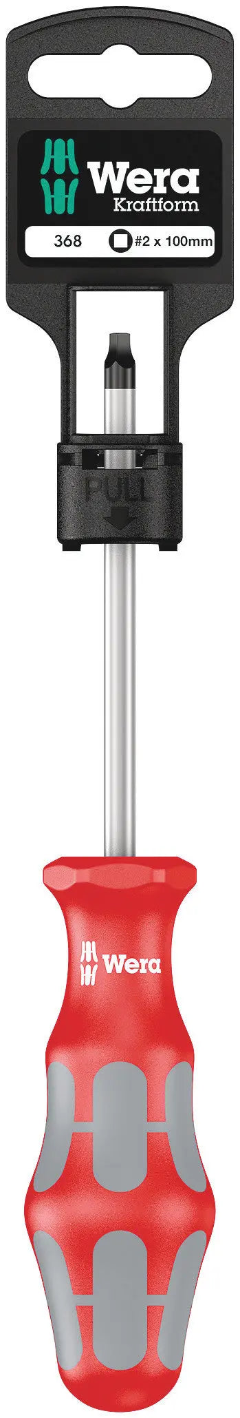 Wera 368 # 2 X 100 MM HANG-TAG S/DRIVER FOR SQUARE SOCKET HEAD 05100071001 Wera