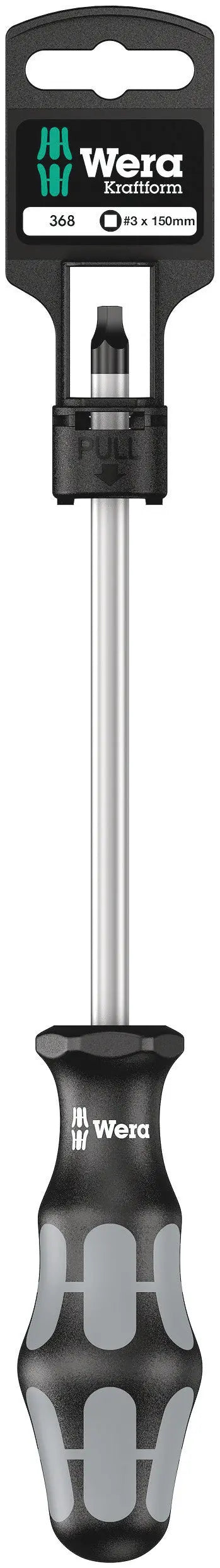 Wera 368 # 3 X 150 MM HANG-TAG S/DRIVER FOR SQUARE SOCKET HEAD 05100072001 Wera