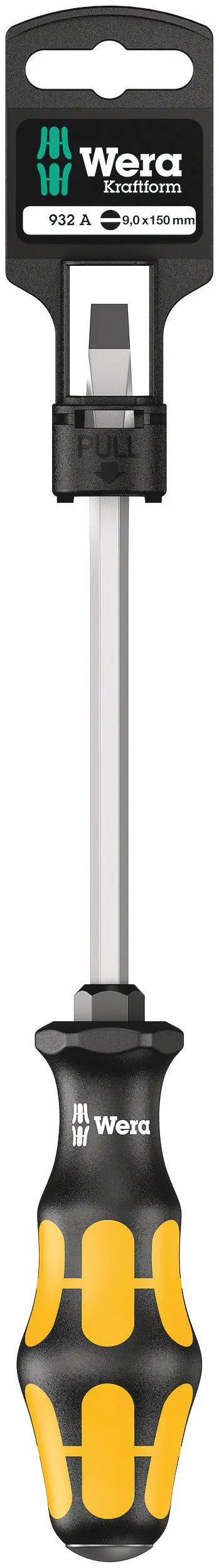 Wera 932 A 1.6 X 9.0 X 150 MM HANG-TAG S/DRIVER FOR SLOTTED SCREWS 05100087001 Wera