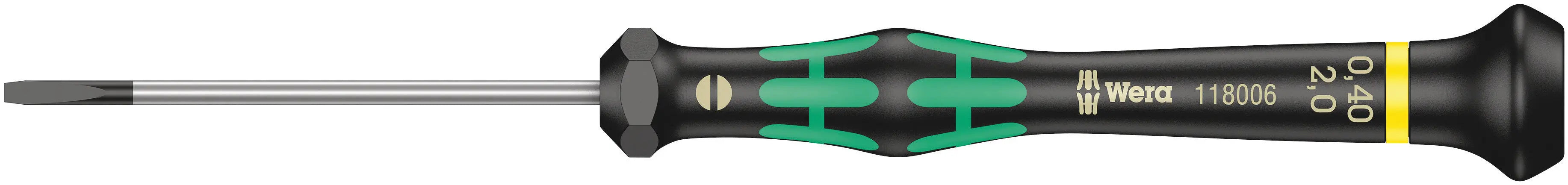 Wera 2035 - Kraftform Micro 2.0mm Slotted Screwdriver, 60mm Length - 05118006001 Wera