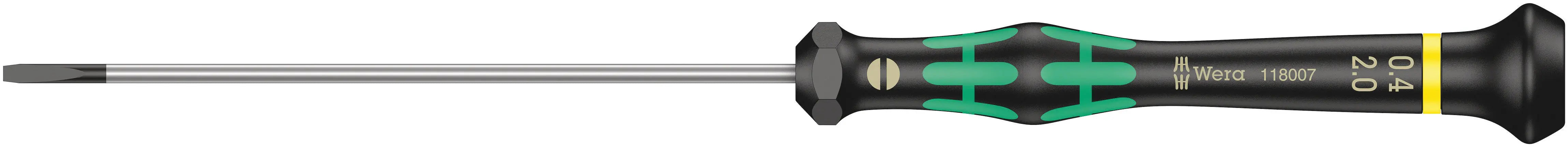 Wera 2035 - Kraftform Micro 2.0mm Slotted Screwdriver, 100mm Length - 05118007001 Wera