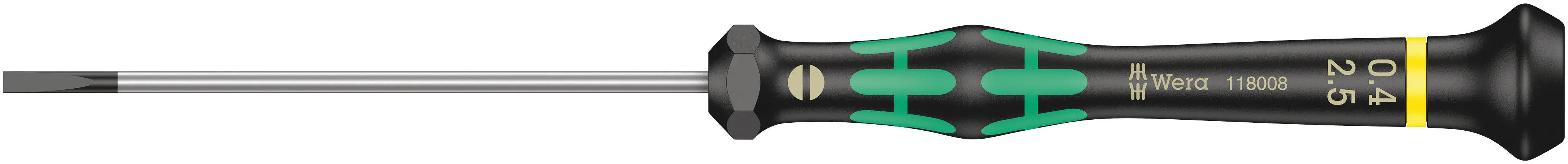 Wera 2035 - Kraftform Micro 2.5mm Slotted Screwdriver, 80mm Length - 05118008001 Wera