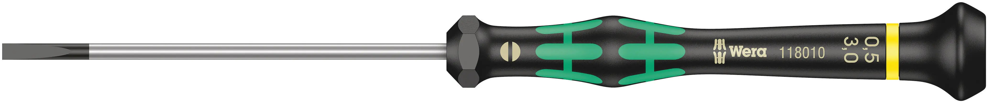 Wera 2035 - Kraftform Micro 3.0mm Slotted Screwdriver, 80mm Length - 05118010001 Wera