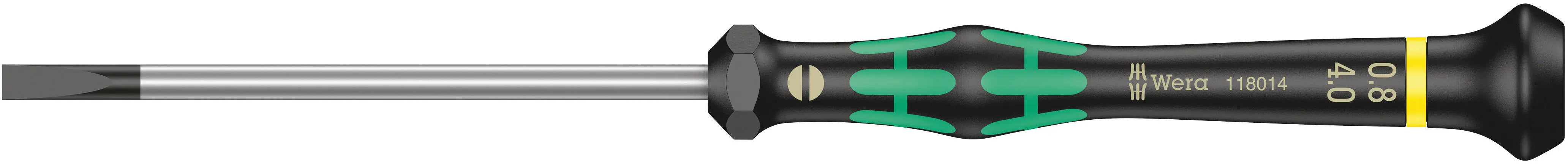 Wera 2035 - Kraftform Micro 4.0mm Slotted Screwdriver, 80mm Length - 05118014001 Wera