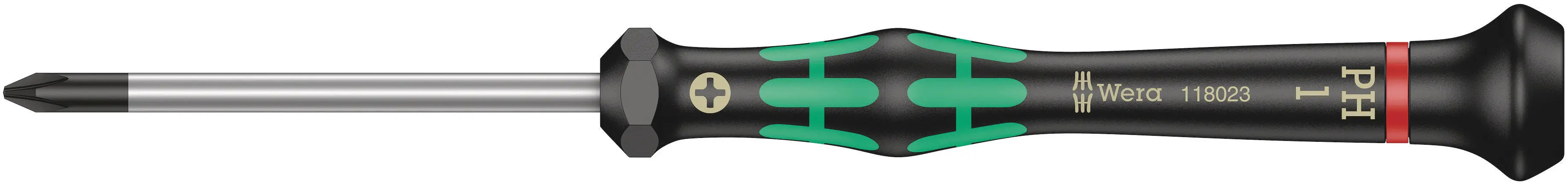 Wera 2050 - Kraftform Micro PH 1 Screwdriver, 60mm Length - 05118023001 Wera
