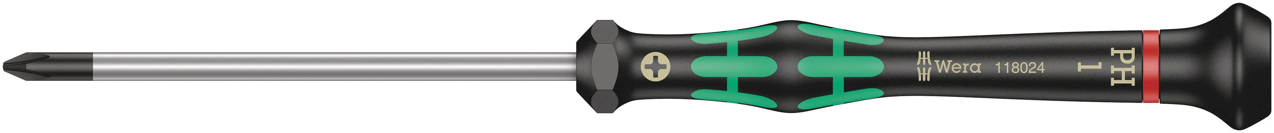 Wera 2050 - Kraftform Micro PH 1 Screwdriver, 80mm Length - 05118024001 Wera