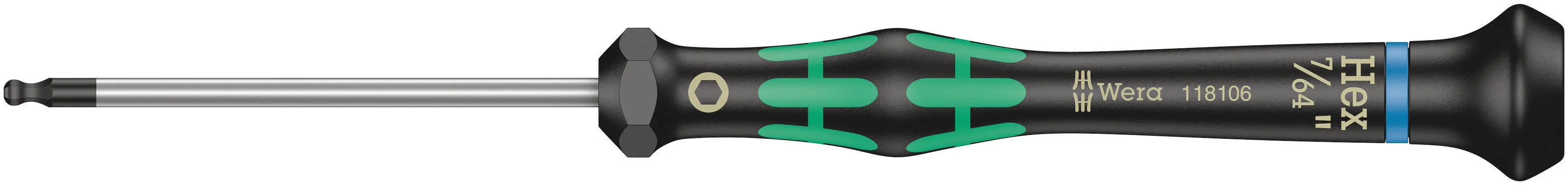 Wera 2052 7/64" X 60 MM BALL HEAD SCREWDRIVER 05118106001 Wera