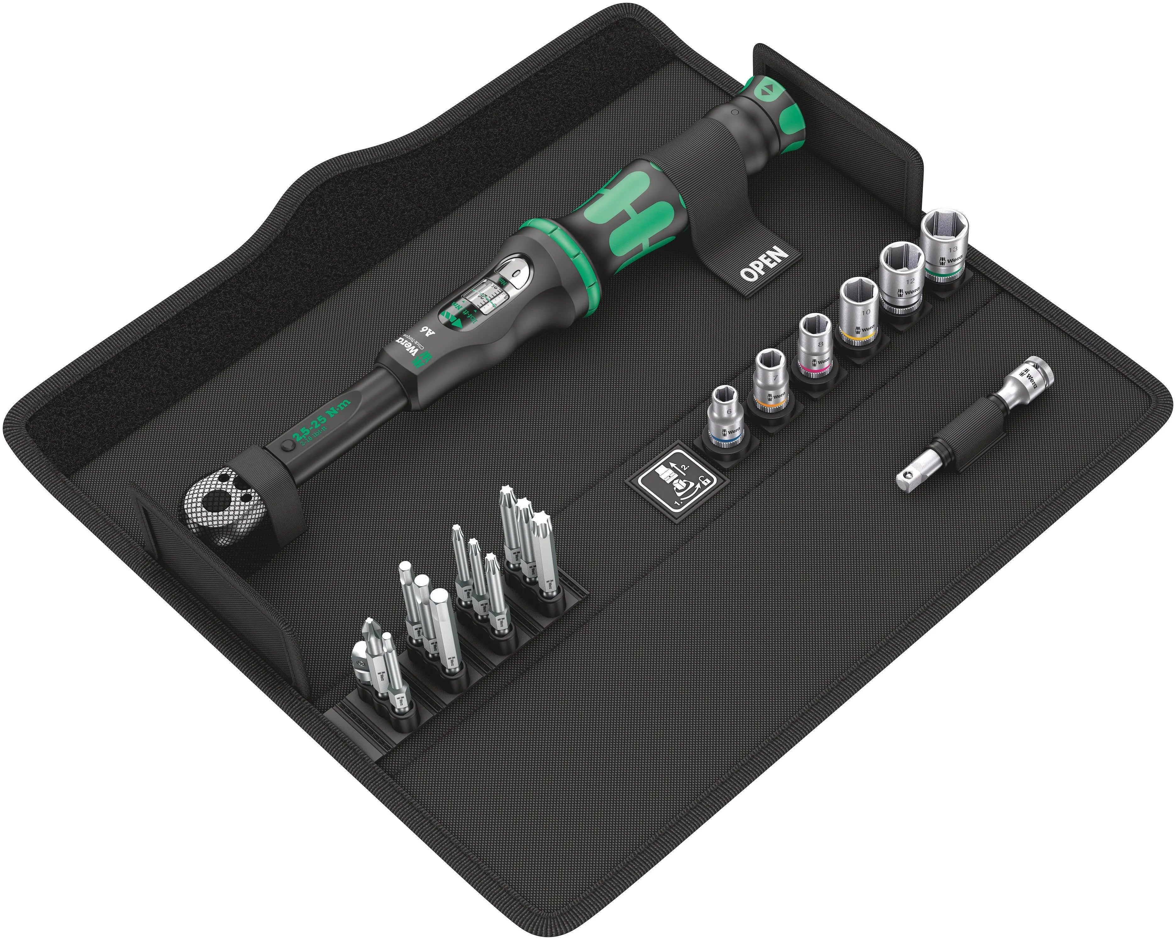 Wera Click-Torque A6 in textiler Box mit Bits + Nm 05130110001 Wera