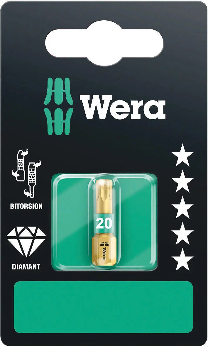 Wera 867/1 BDC TX 20 X 25 MM SB TORX BITS, BITORSION 05134376001 Wera