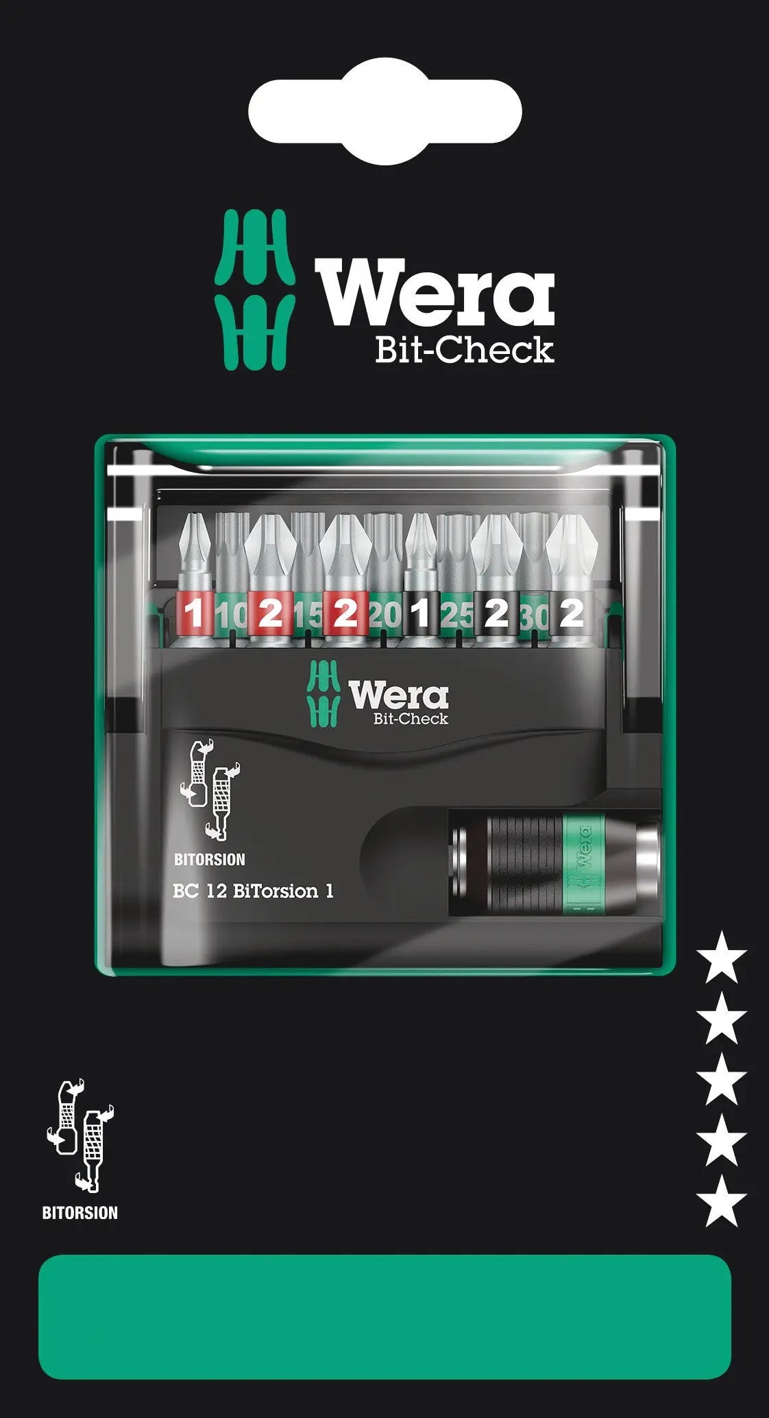 Wera Bit-Check 12 BiTorsion 1 SB Bits assortment 05136385001 Wera