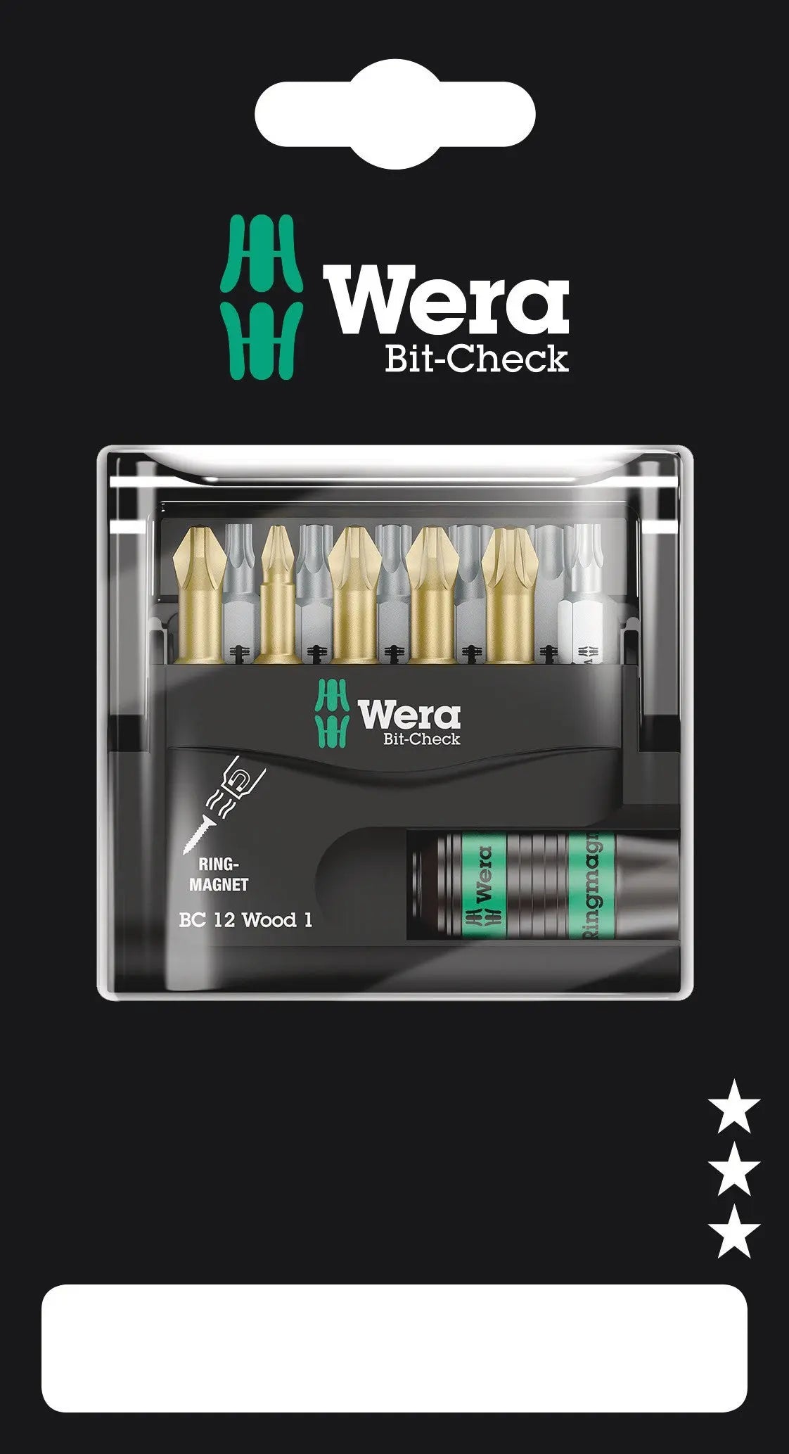 Wera Bit-Check 12 Wood 1 SB Bits assortment 05136390001 Wera