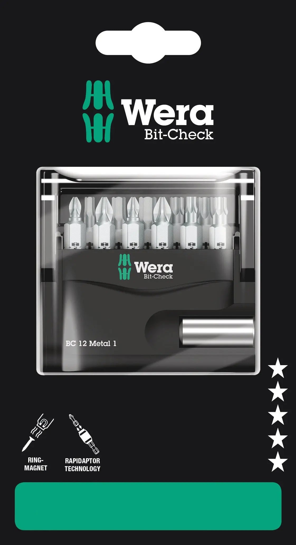 Wera Bit-Check 12 Metal 1 SB Bits assortment 05136393001 Wera