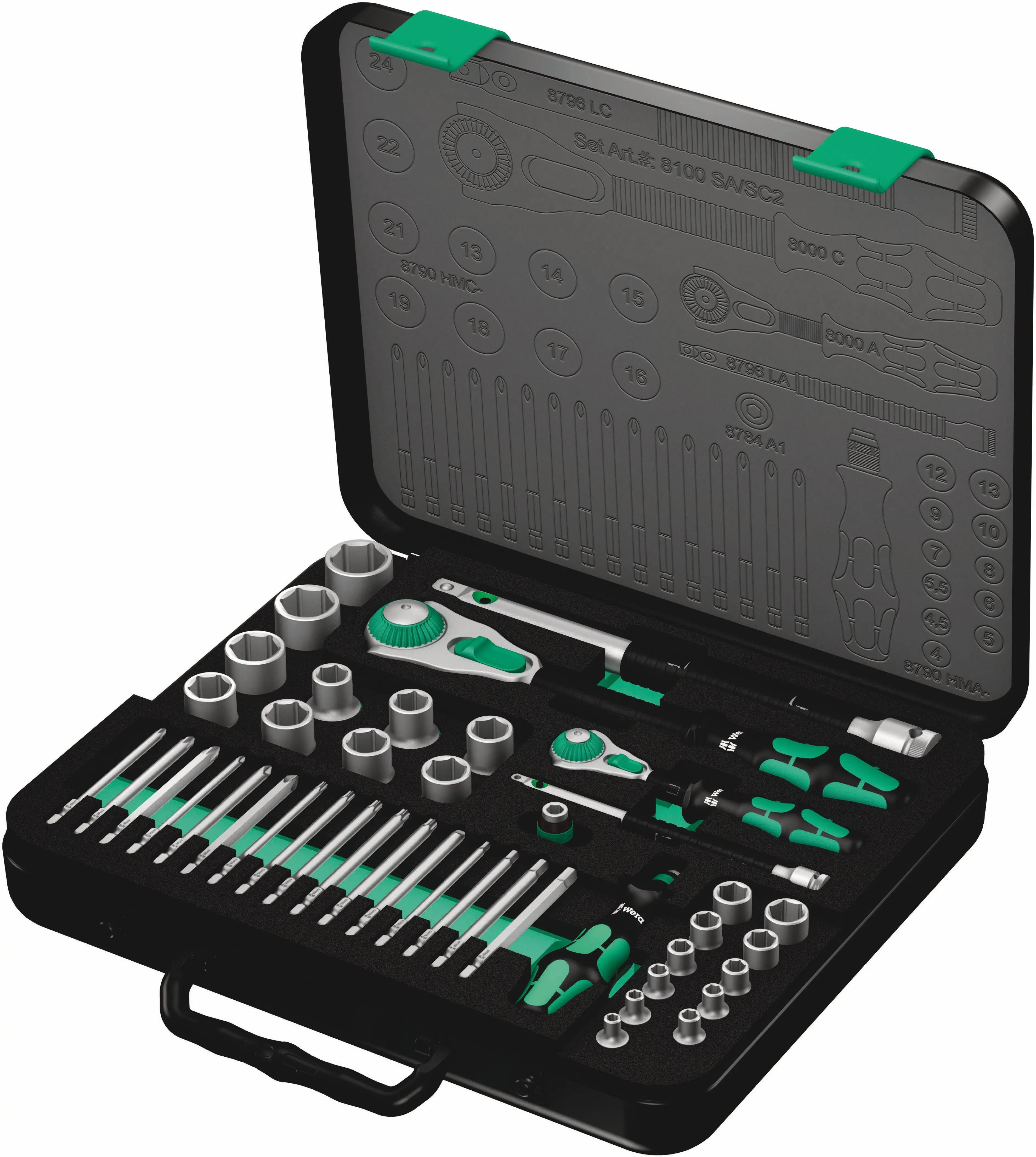 Wera 8100 SA/SC 2 ZYKLOP ZYKLOP 1/2 AND 1/4 DR. SET 1 05160785001 Wera