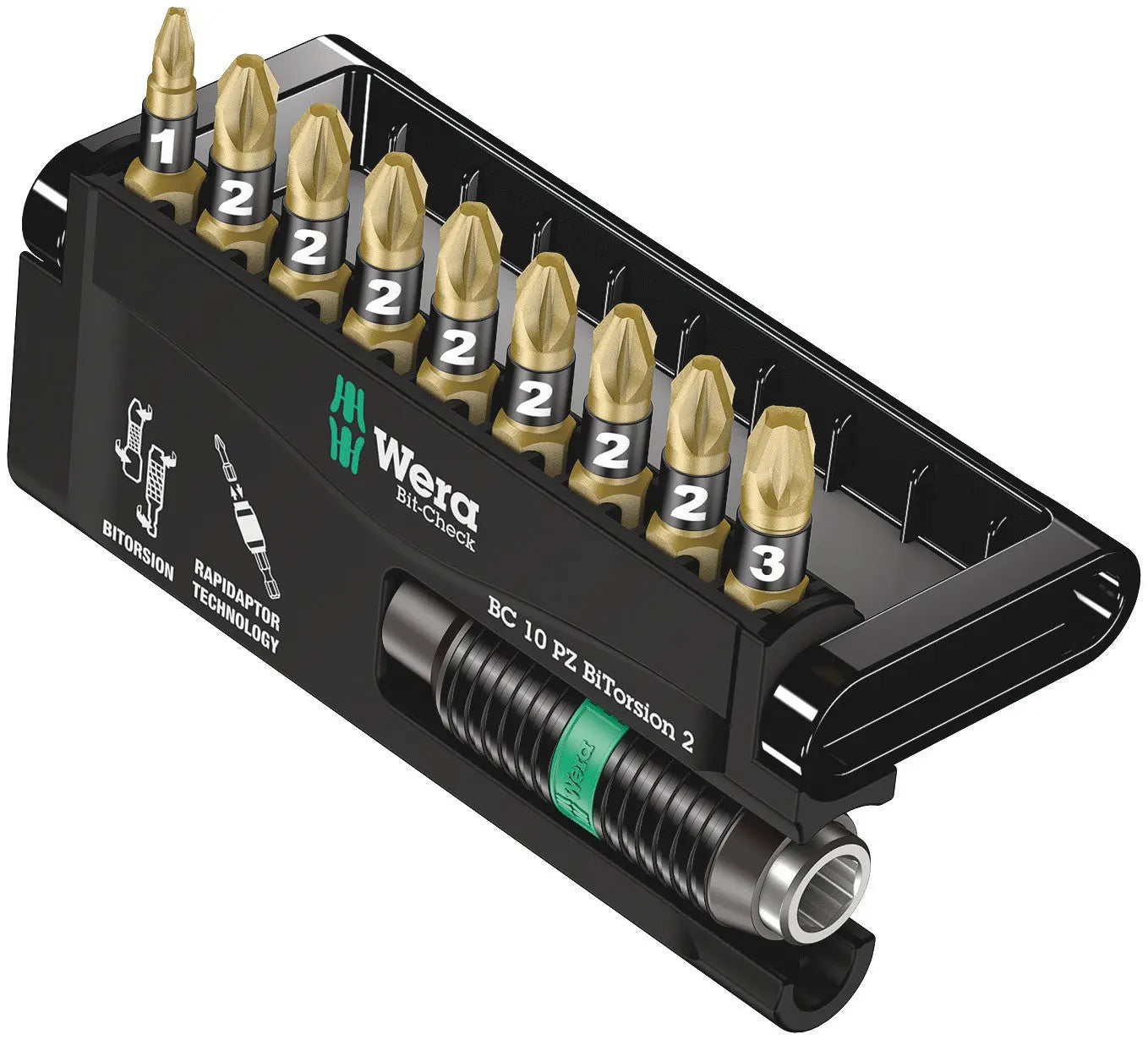 Wera BIT-CHECK 10 PZ BITORSION 2 BITS ASSORTMENT BITORSION 05347153001 Wera
