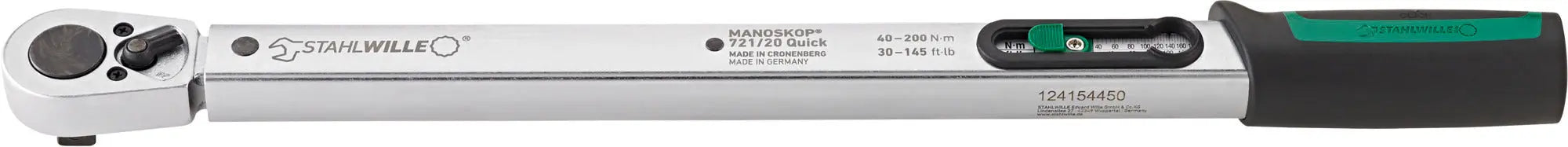 Stahlwille MANOSKOP Standard Torque Wrench with Fixed Ratchet, Size 15 - ST 50204015 Stahlwille