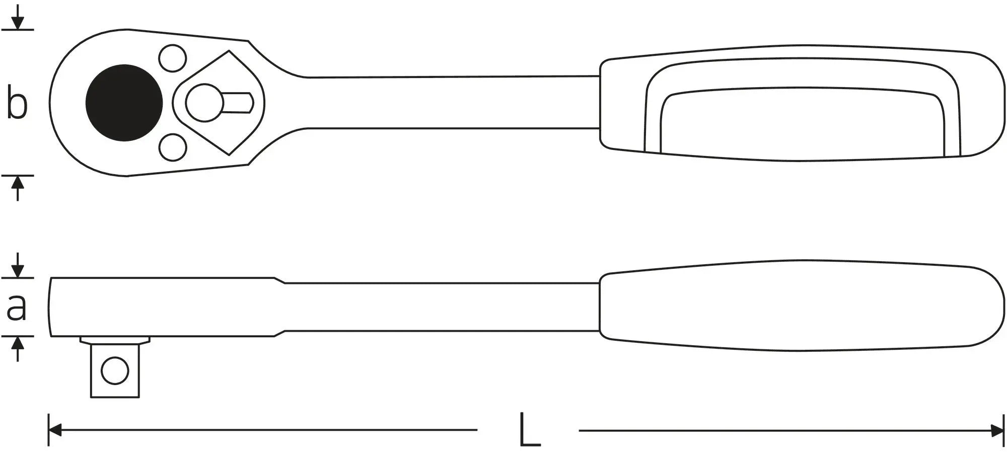 Stahlwille 1/2 in Square Drive Ratchet, Length 497mm - ST 13121020 Stahlwille