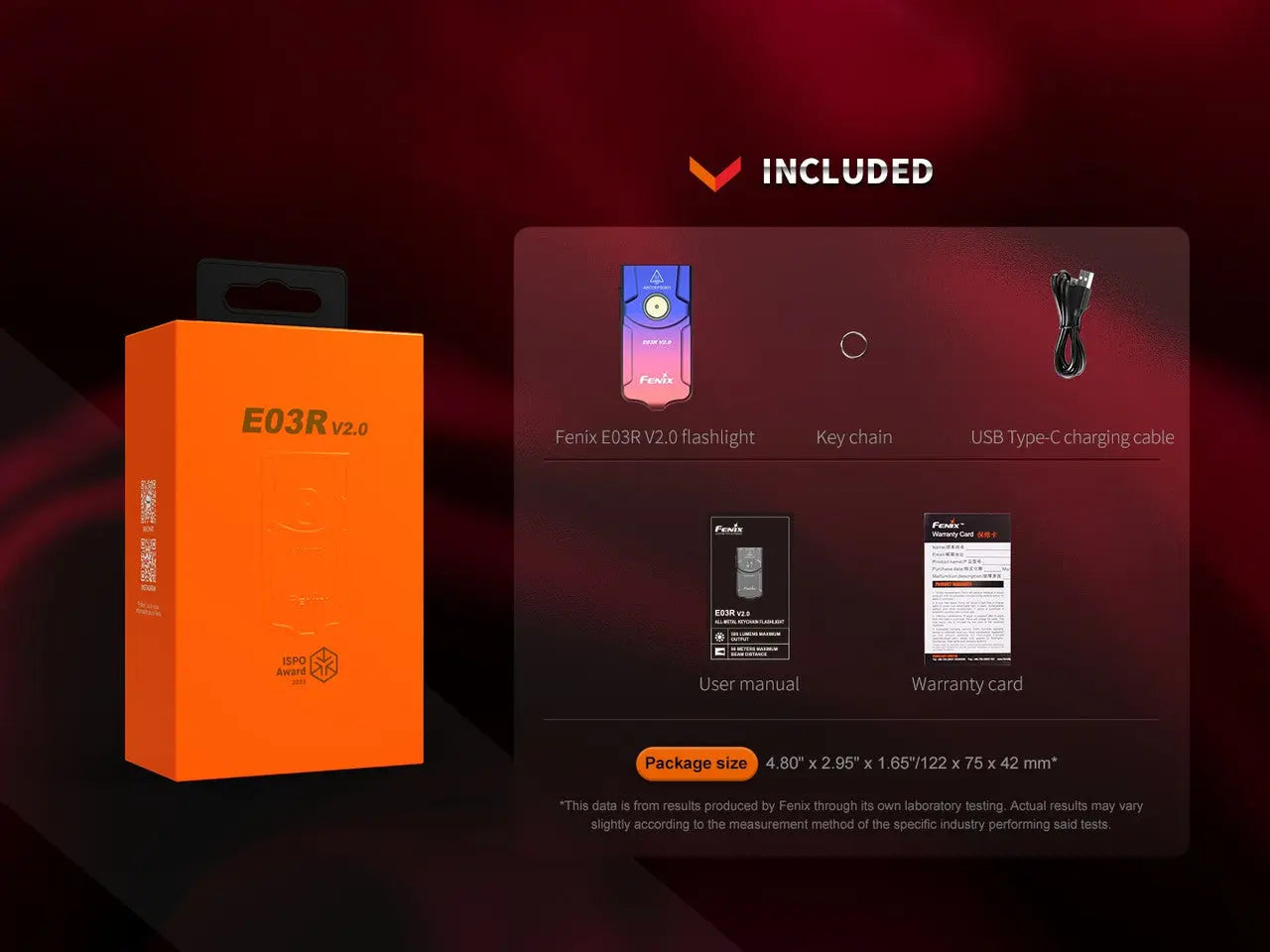 Fenix 500 Lumen Nebula Rechargeable Keychain Light - F FX-E03rv2-Nebula Fenix