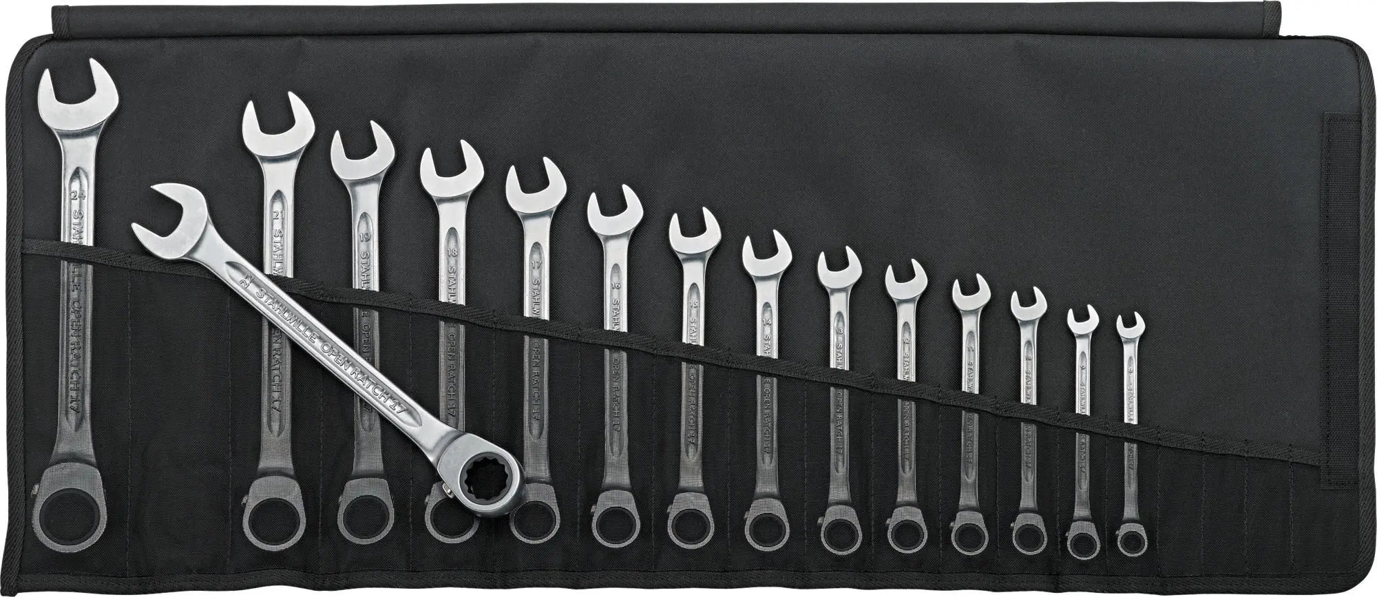Stahlwille Set of 15 Combination Ratchet Wrench, 8 - 24mm - ST 96411715 Stahlwille