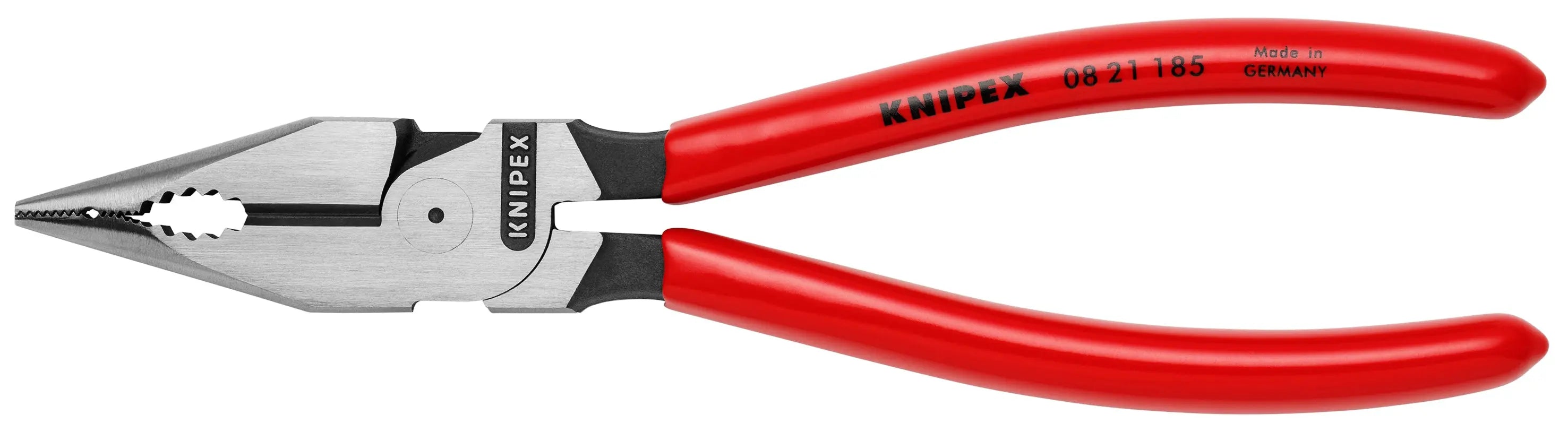 KNIPEX 7 1/4" Needle-Nose Combination Pliers - 08 21 185 Needle Nose Combination Pliers Knipex