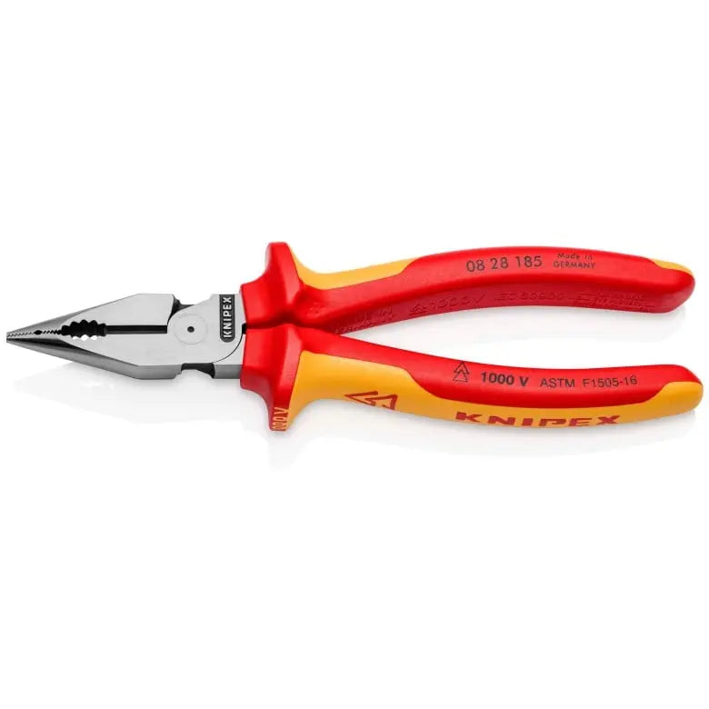 Knipex 1000V Insulated Needle-Nose Combination Plier, 7-1/4 in - KN 08 28 185 SBA Knipex
