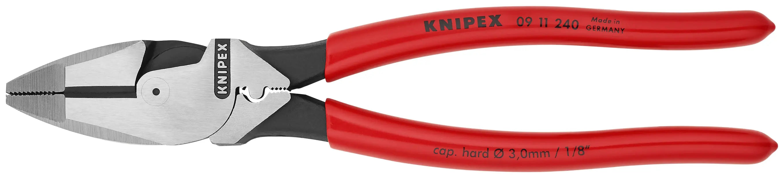 Knipex 09 11 240 KN | High Leverage Lineman's, New England w/ Tape Puller & Crimper Knipex