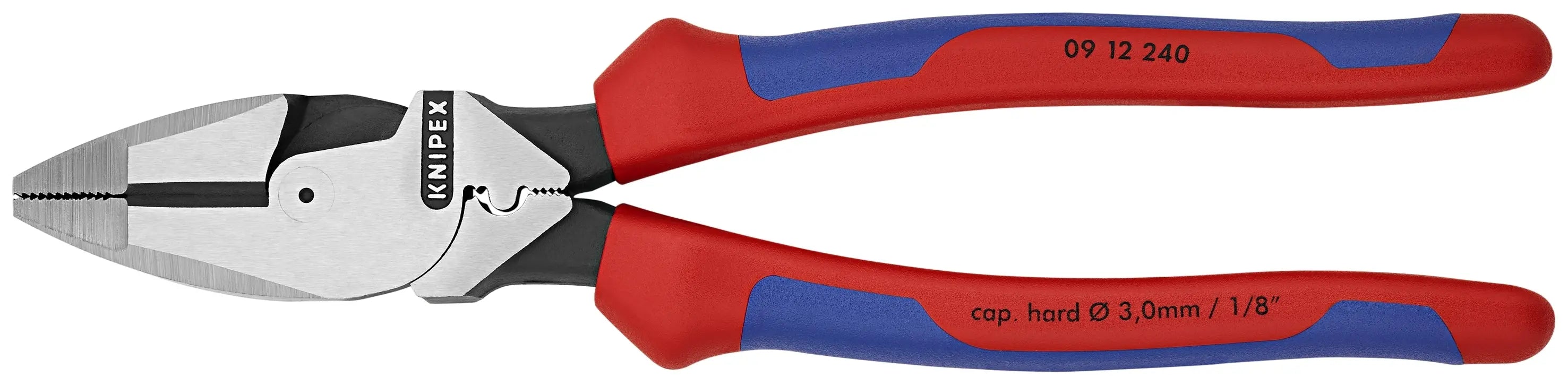 Knipex 09 12 240 KN | High Leverage Lineman's, New England Multi-Component w/ Tape Puller & Crimper Knipex