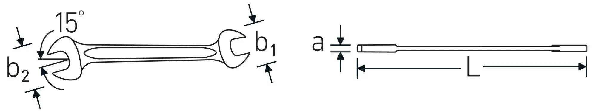 Stahlwille Double Open Ended Wrench, 1/4 x 5/16 in - ST 40431620 Stahlwille