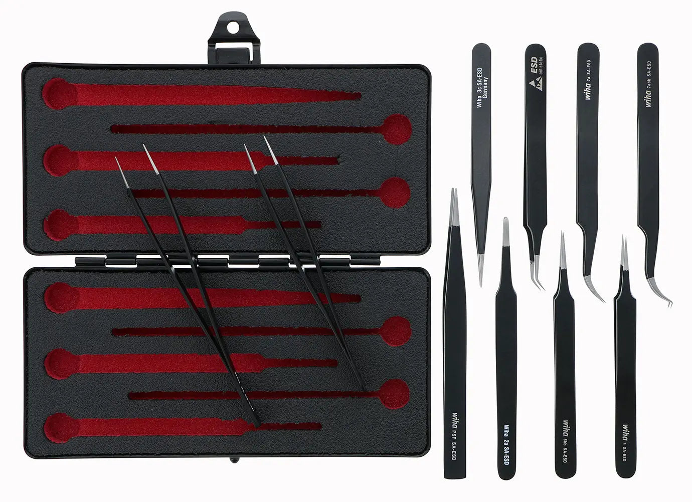 Wiha 44593, ESD Safe Tweezers 10 Pc. Set Wiha