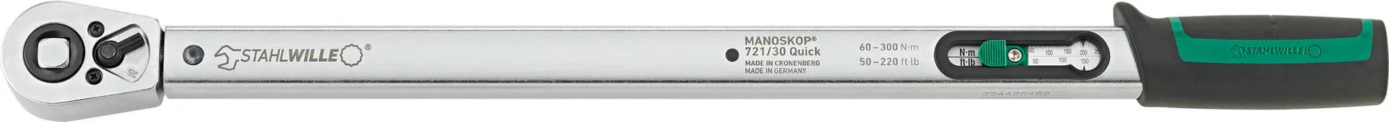 Stahlwille MANOSKOP Standard Torque Wrench with Fixed Ratchet, Size 30 - ST 50204030 Stahlwille