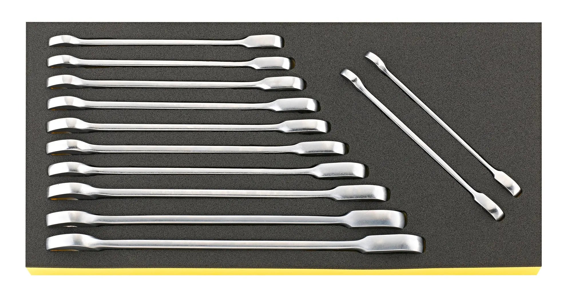 Stahlwille Set of 12 Ratchet Ring Combination Wrench with TCS Insert, 8 - 19mm, 350 x 175 x 30mm - ST 96830651 Stahlwille