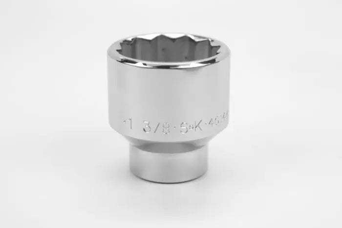 SK Tools - 1-3/8" 1/2" Drive 12 Point Fractional Standard Chrome Socket - 40144 SK Tools