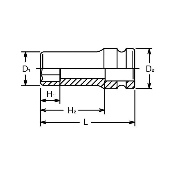 Ko-ken Tools 1 in Square Drive 6-Point Deep Impact Socket, 17mm - 18300M-17