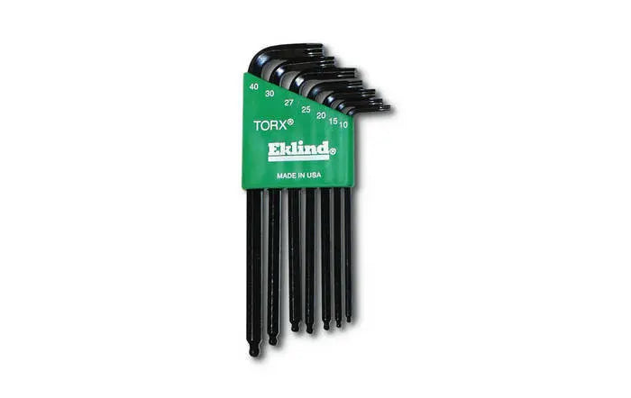 Wright Tool Set of 7 Ballstar Long Arm Torx L-Key with Tool Holder, T-10 - T-40 - WT 9E10007