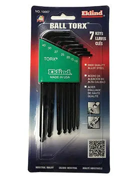 Eklind Set of 7 Ball End Torx L-Key with Holder - EK 10007 Torx L-Key Set Eklind
