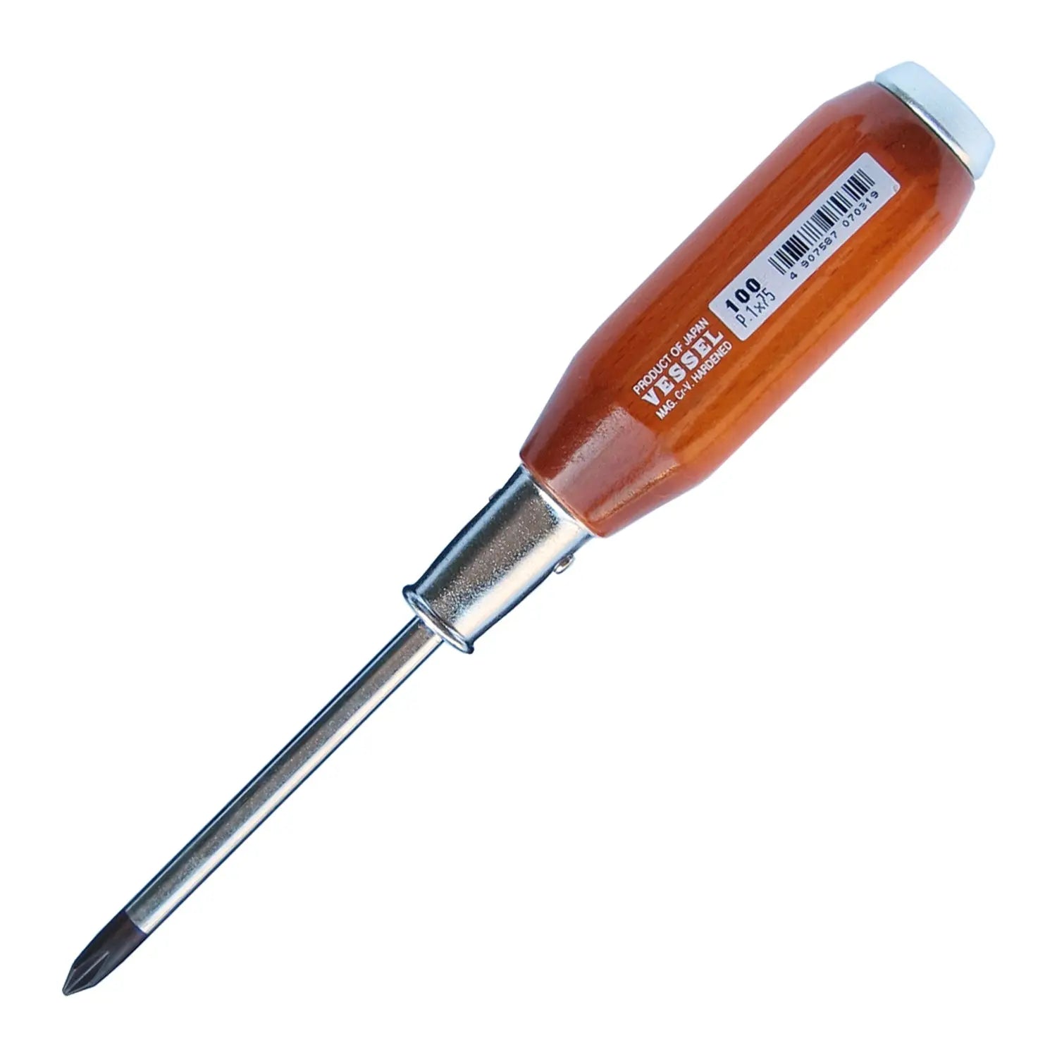 Vessel Tools Powerful Tang-Thru Screwdriver, PH1 x 75mm - VL 100P175 Vessel Tools