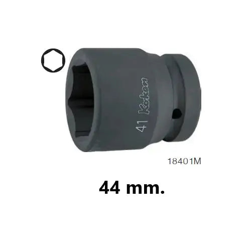 Ko-ken Tools 1 in Square Drive 6-Point Thin Wall Impact Socket, 44mm - 18401M-44