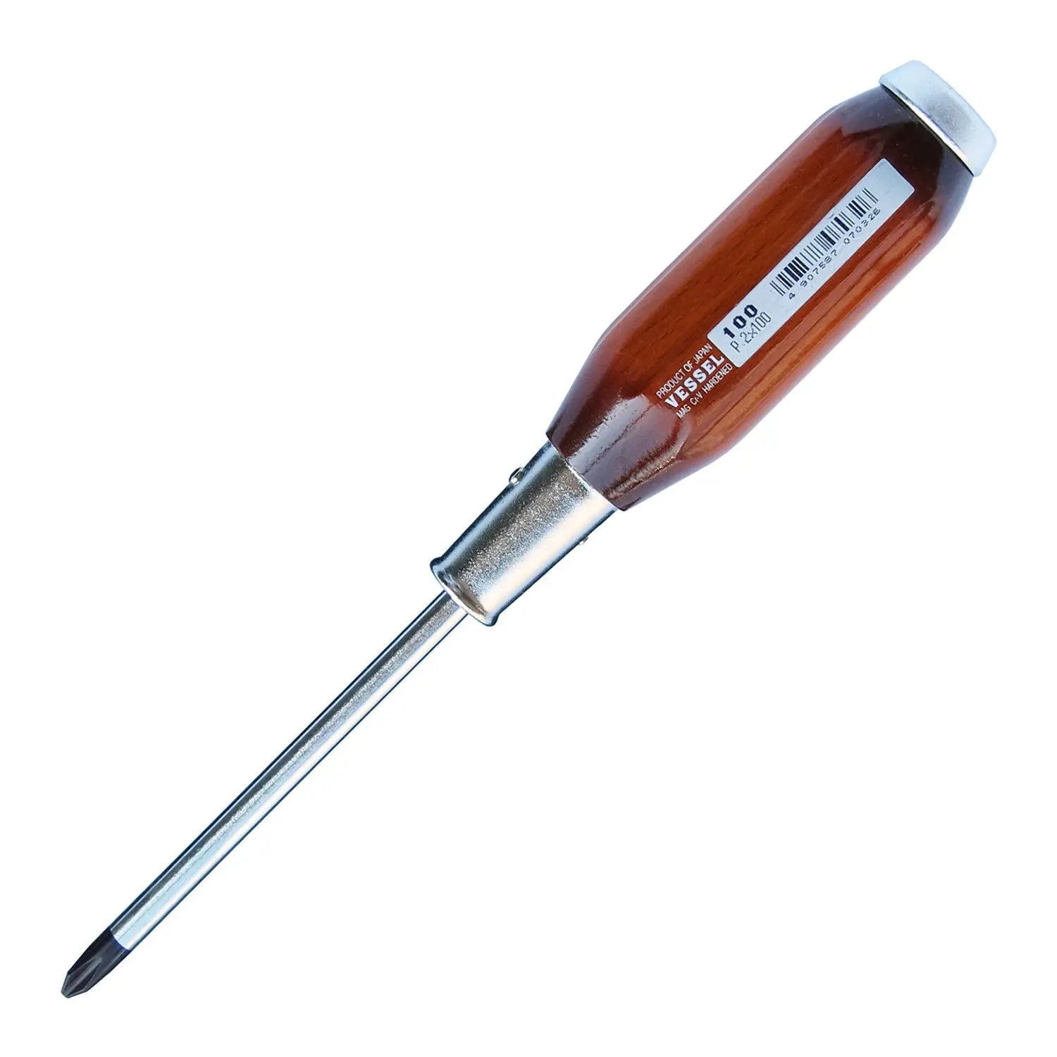 Vessel Tools Powerful Tang-Thru Screwdriver, PH2 x 100mm - VL 100P2100 Vessel Tools