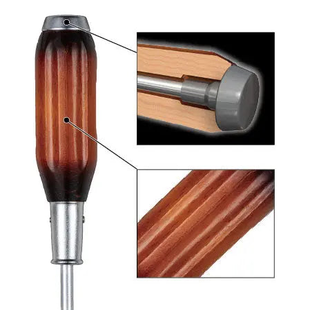 Vessel Premium Wood Handle Tang-Thru Screwdriver 6PC. Set VL 1006PBU