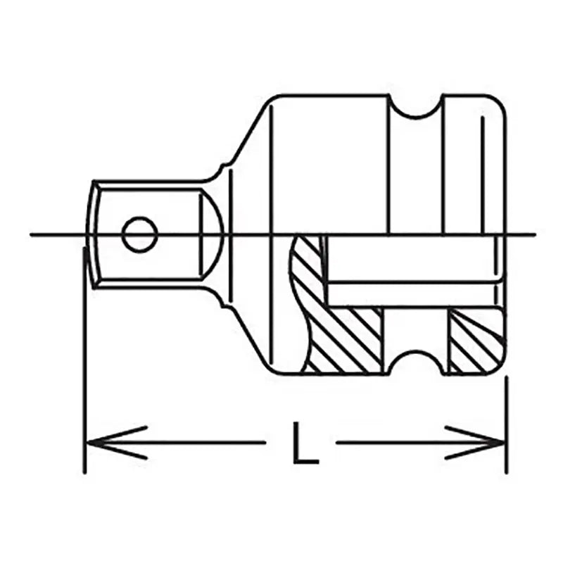 Ko-ken Tools 3.1/2 Sq. Dr. Adaptor 2.1/2 Square Length 182mm Hole type Ko-ken Tools