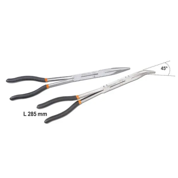 Beta Tools (Article# 1009L/DP-S2) Set of 2 Extra-Long Knurled Double Swivel Nose Pliers - BT 10090060 Beta Tools