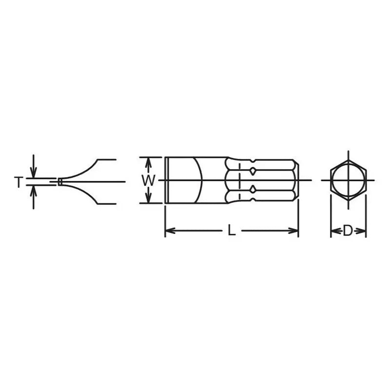 Ko-ken Tools 5/16 Hex Dr. Bit Slotted 1.2 x 8 Length 32mm Ko-ken Tools